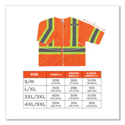 Ergodyne 8330Z Type R Class 3 Two-Tone Vest, Small/Medium, Zipper Closure, Polyester Mesh, Orange, Pocket, Mic Tab, Reflective, 1 Each