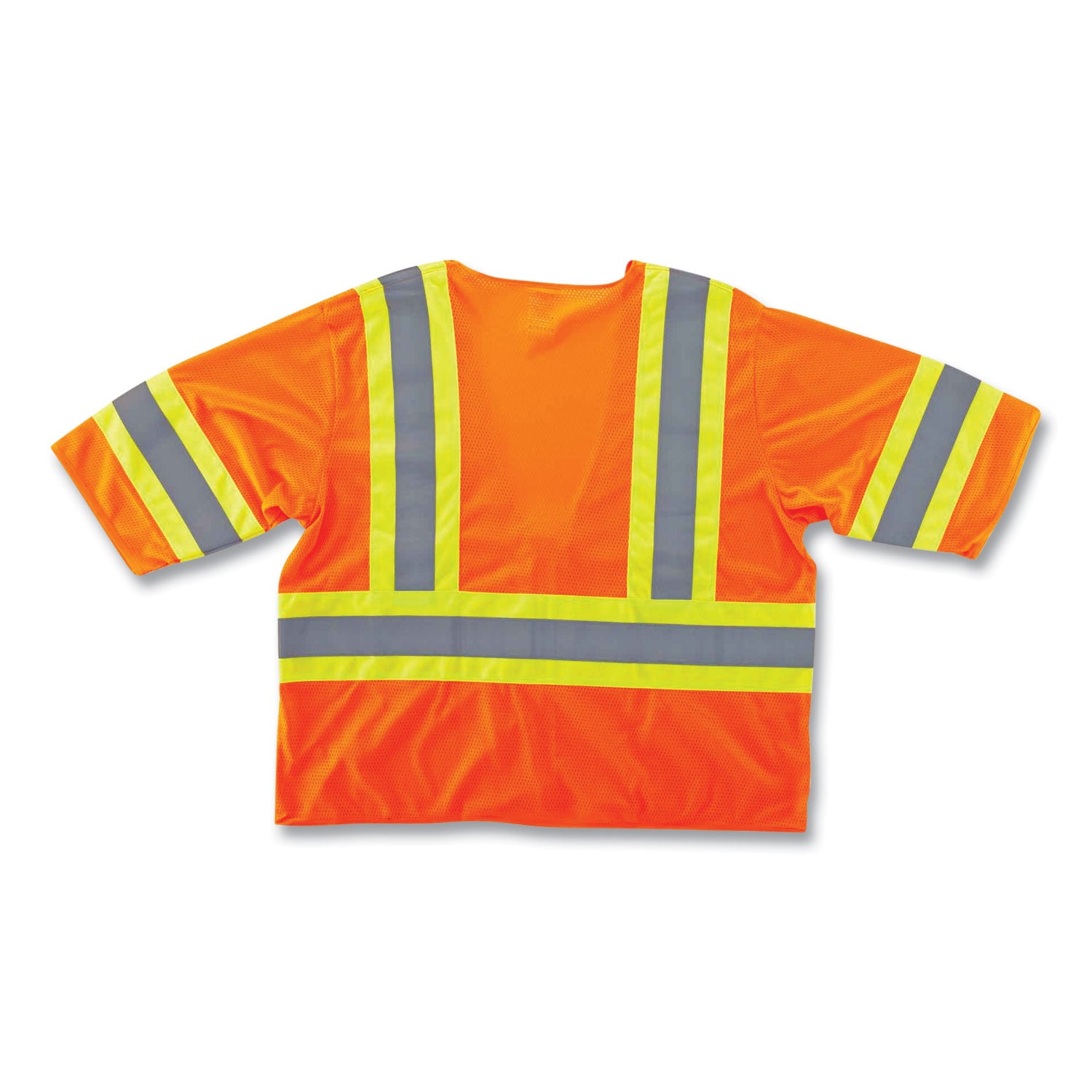 Ergodyne 8330Z Type R Class 3 Two-Tone Vest, Large/Extra Large, Zipper Closure, Polyester Mesh, Orange, Pocket, Mic Tab, Reflective, 1 Each