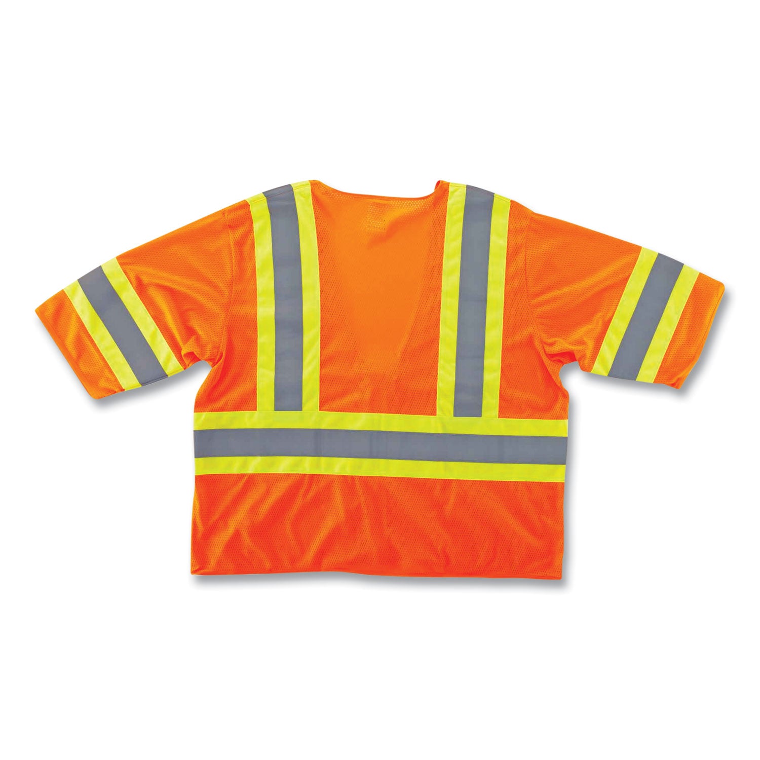 Ergodyne 8330Z Type R Class 3 Two-Tone Vest, 2XL/3XL, Zipper Closure, Polyester Mesh, Orange, Pocket, Mic Tab, Reflective, 1 Each