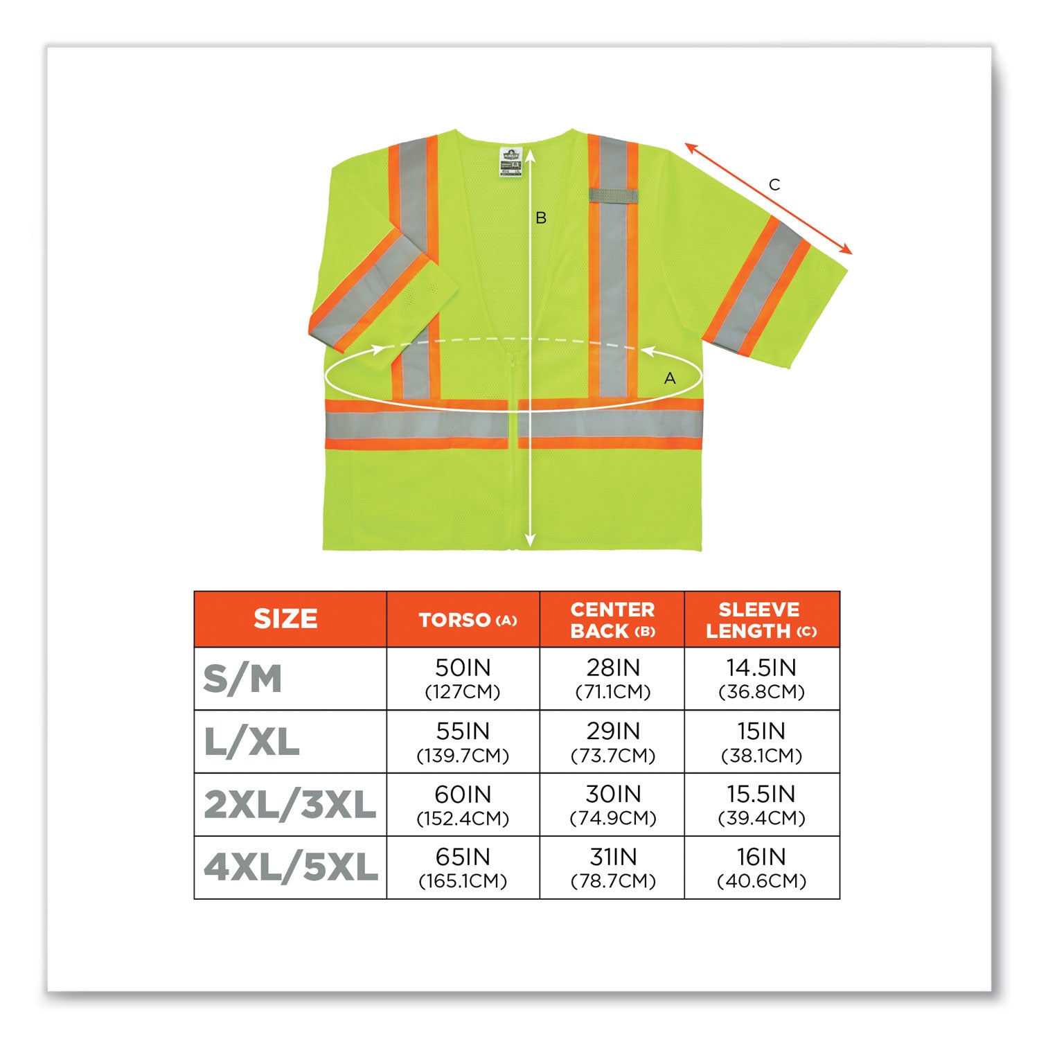 Ergodyne 8330Z Type R Class 3 Two-Tone Vest, Large/Extra Large, Zipper Closure, Polyester Mesh, Lime, Pocket, Mic Tab, Reflective, 1 Each