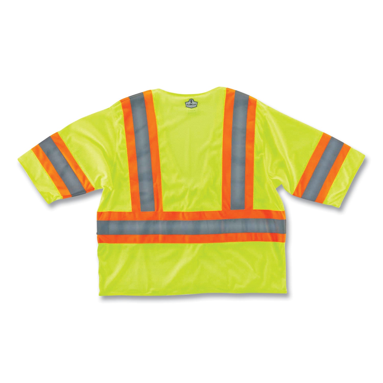 Ergodyne 8330Z Type R Class 3 Two-Tone Vest, 4-Xtra Large, Zipper Closure, Polyester Mesh, Lime, Pocket, Mic Tab, Reflective, 1 Each
