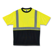 Ergodyne 8289BK Type R Class 2 Front T-Shirt, 4XL, Lime/Black, Polyester, 1 Each