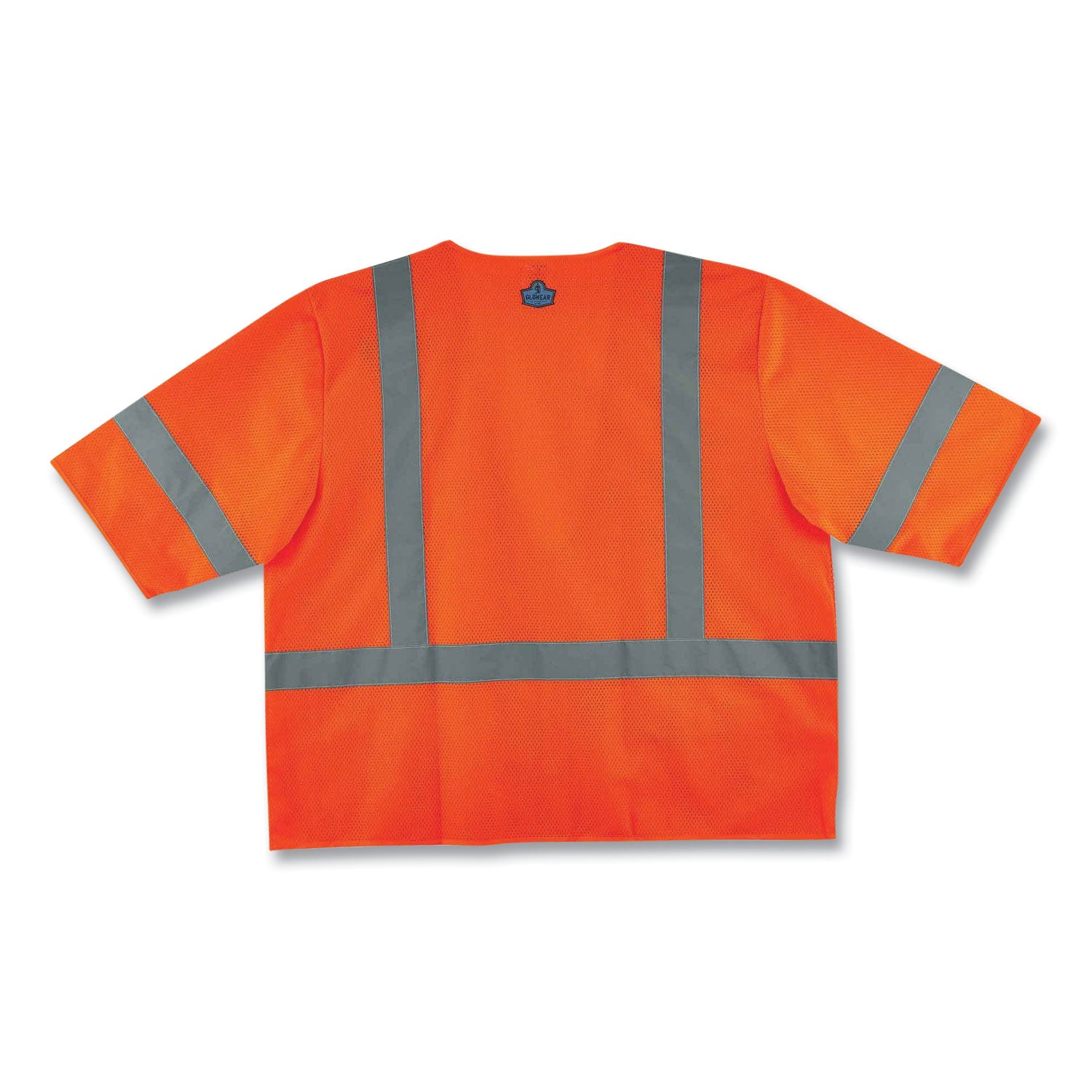 Ergodyne 8320Z Type R Class 3 Standard Vest, 4XL/5XL, Zipper Closure, Polyester Mesh, Orange, Pocket, Mic Tab, Reflective, 1 Each