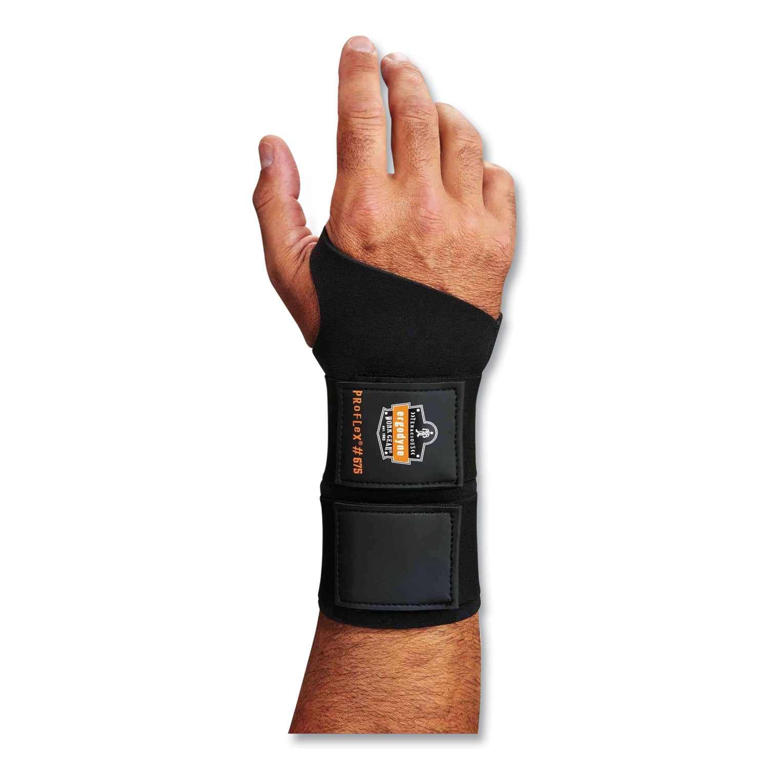 Ergodyne ProFlex 675 Ambidextrous Double Strap Wrist Support, Black, Neoprene, Extra Large (XL), 1 Each