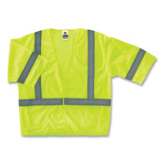 Ergodyne 8310HL Type R C-3 Economy Vest, 4X/5X Large, Hook & Loop Closure, Polyester Mesh, Lime/Silver, Lightweight, High Visibility, Reflective, Pocket, Machine Washable, 1 Each