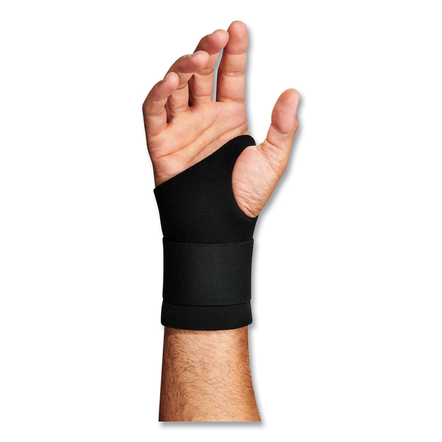 Ergodyne ProFlex 670 Ambidextrous Single Strap Wrist Support, Medium, Black, Neoprene/Elastic/Woven, 1 Each