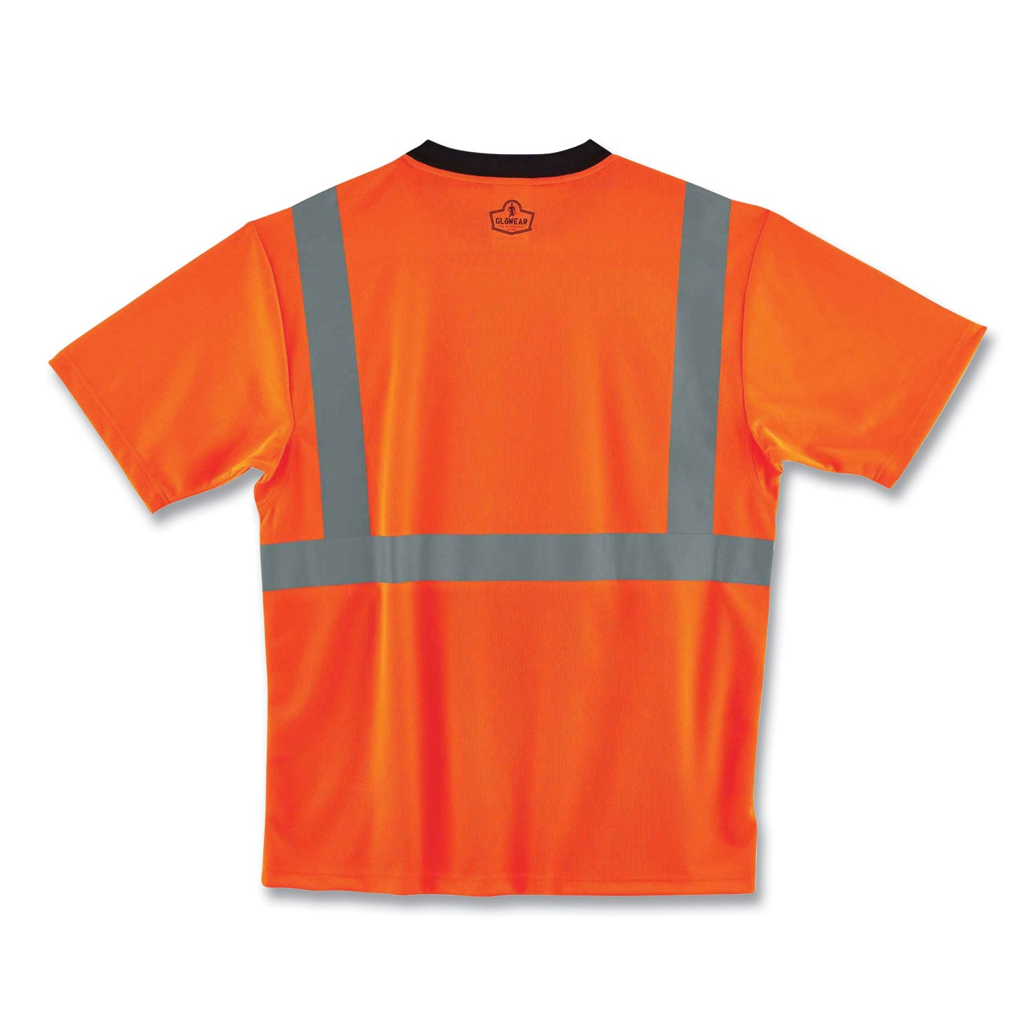 Ergodyne 8289BK Type R Class 2 Hi-Vis T-Shirt, Large, Polyester, Orange/Black, 1 Each