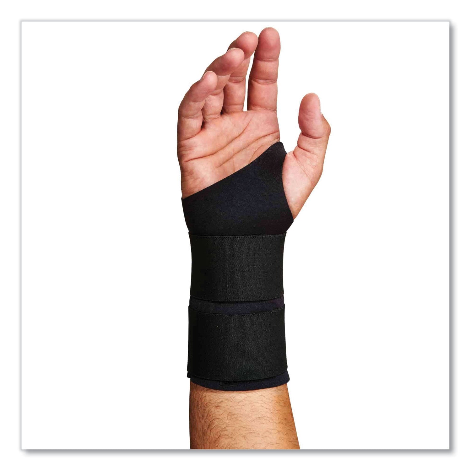 Ergodyne ProFlex 675 Ambidextrous Double Strap Wrist Support, Black, Neoprene, Small, 1 Each