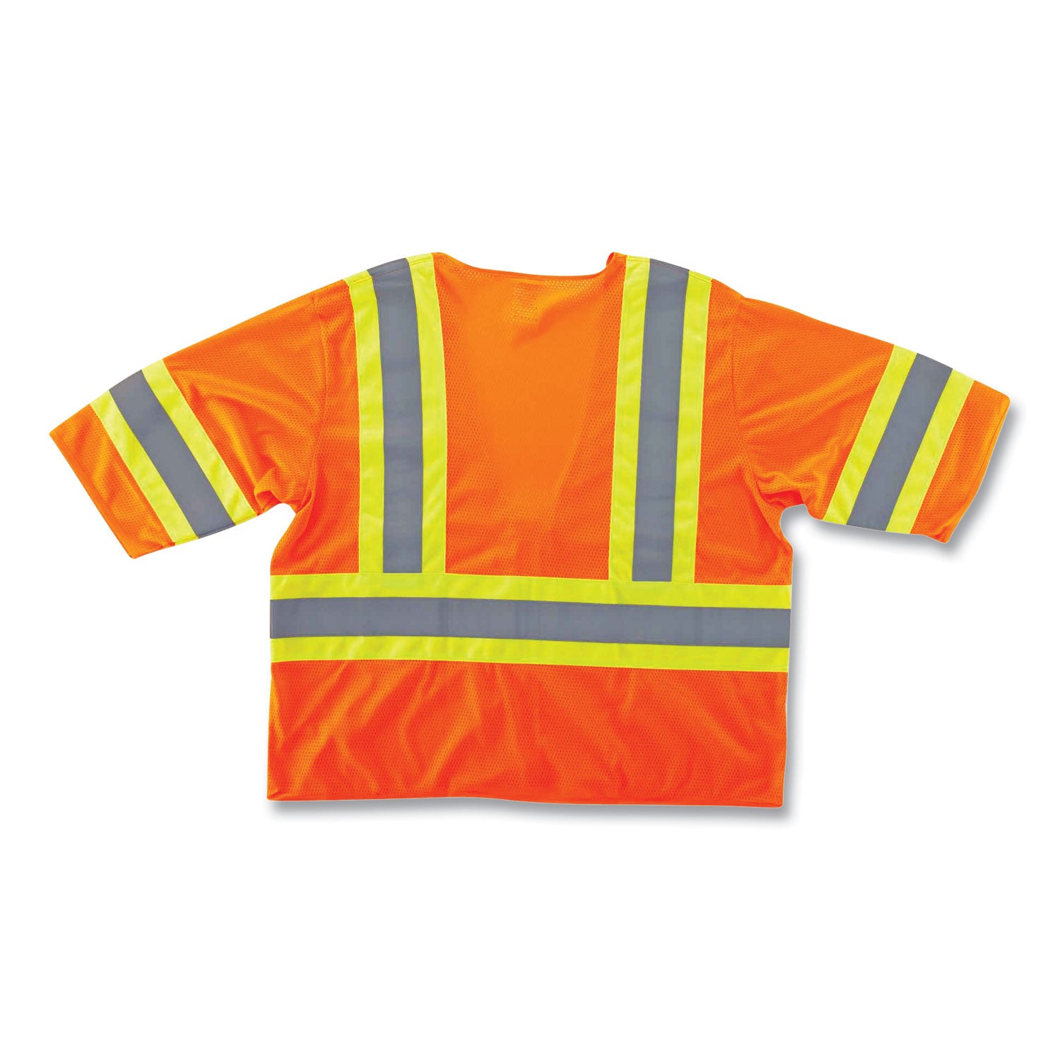 Ergodyne 8330Z Type R Class 3 Two-Tone Vest, Small/Medium, Zipper Closure, Polyester Mesh, Orange, Pocket, Mic Tab, Reflective, 1 Each