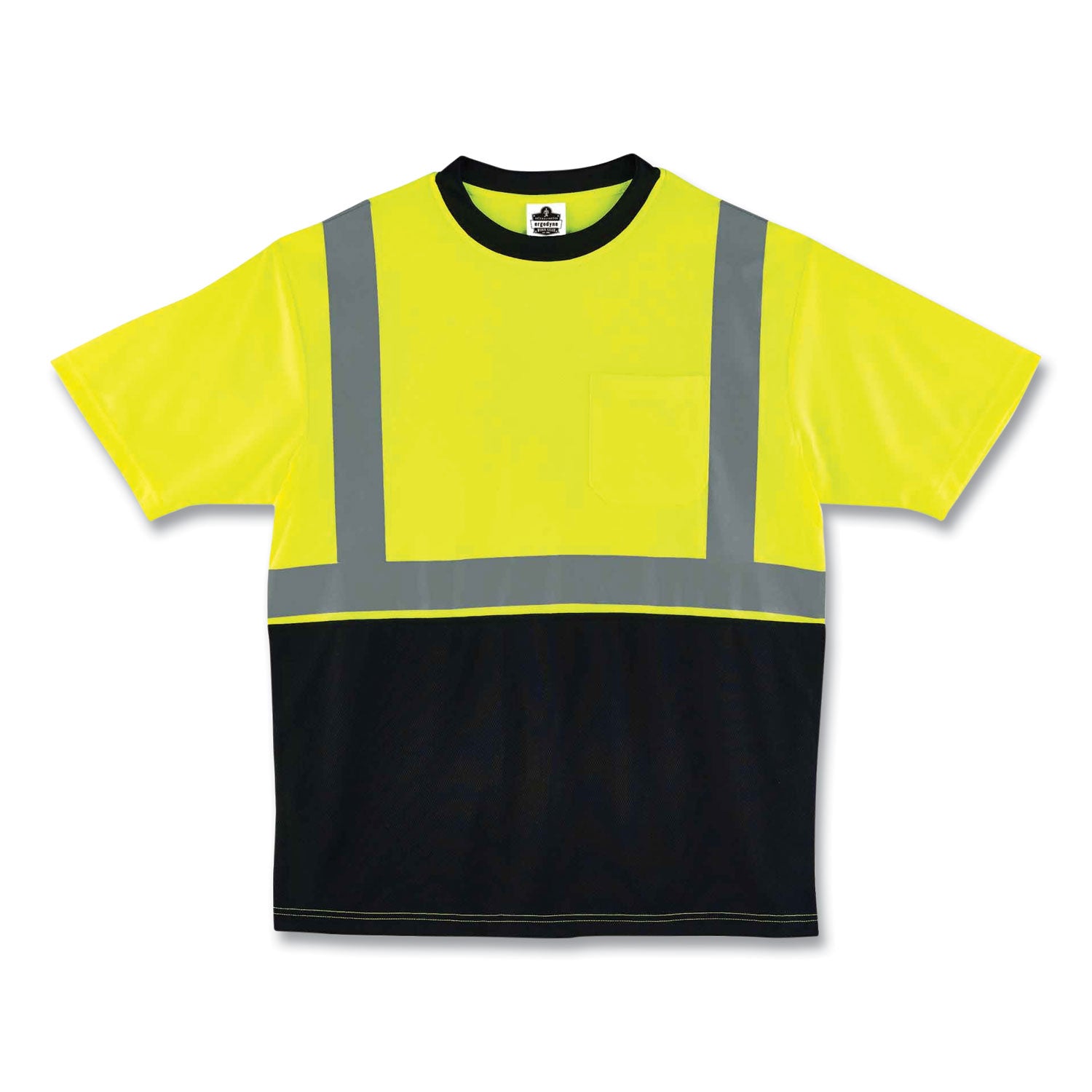 Ergodyne 8289BK Type R Class 2 Hi-Vis T-Shirt, Extra Large (XL), Lime/Black, Polyester, 1 Each