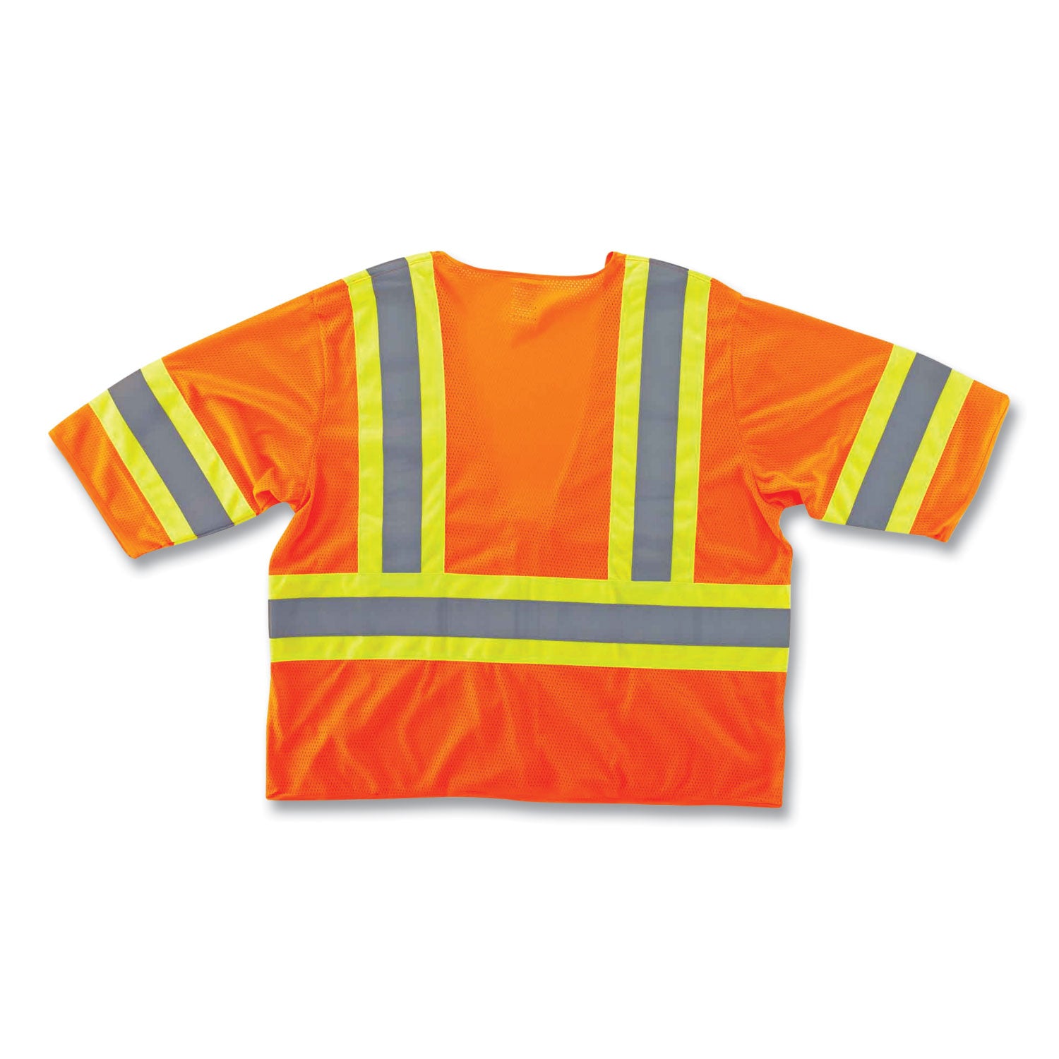 Ergodyne 8330Z Type R Class 3 Two-Tone Vest, 4XL/5XL, Zipper Closure, Polyester Mesh, Orange, Pocket, Mic Tab, Reflective, 1 Each
