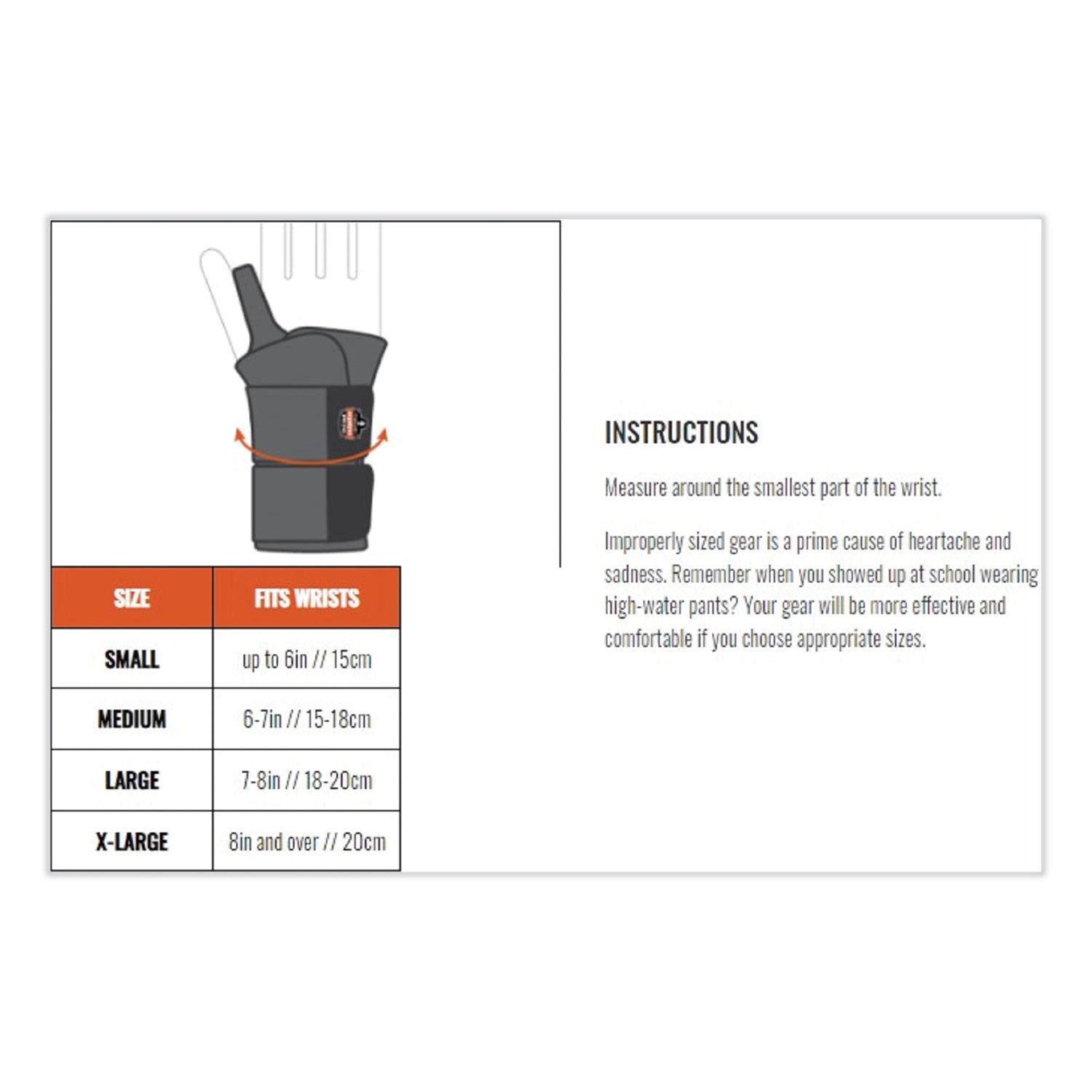 Ergodyne ProFlex 670 Ambidextrous Single Strap Wrist Support, Small, Black, Neoprene/Elastic/Woven, 1 Each