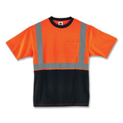 Ergodyne 8289BK Type R Class 2 Hi-Vis T-Shirt, 2XL, Polyester, Orange/Black, 1 Each