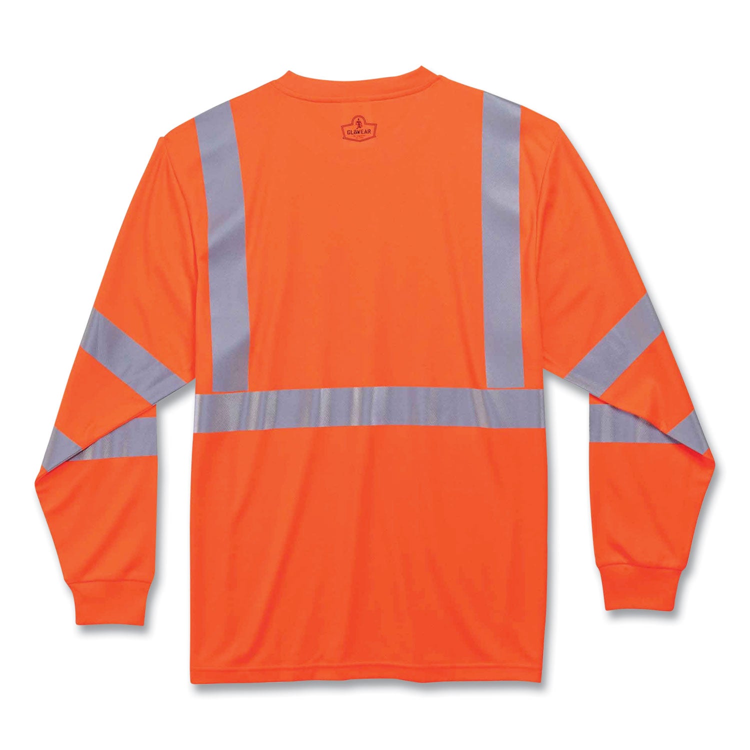 Ergodyne 8391 Type R Class 3 Long Sleeve Safety T-Shirt, 2X-Large, Orange, Polyester, Breathable, Moisture & UV Resistant, Reflective, Heat Resistant, Chest Pocket, 1 Each