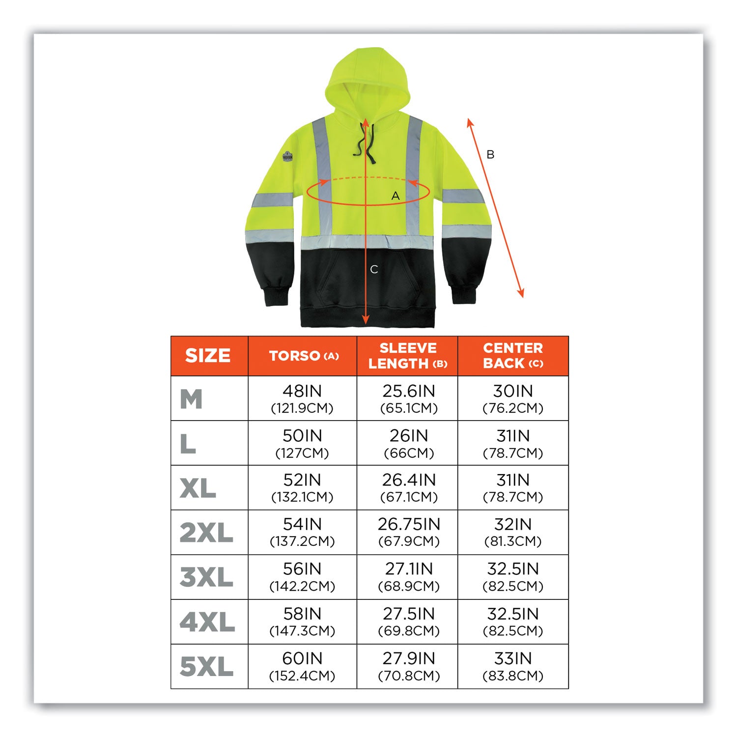 Ergodyne Pullover Hi-Vis Hooded Sweatshirt - 4XL Size Pull Over - Hood Collar - Black, Lime - Polar Fleece