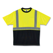 Ergodyne 8289BK Type R Class 2 Hi-Vis T-Shirt, 2XL, Lime/Black, Polyester, Breathable, Moisture Wicking, UV Resistant, Lightweight, Front Pocket, 1 Each