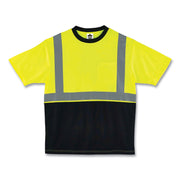 Ergodyne 8289BK Type R Class 2 Hi-Vis T-Shirt, Medium, Lime/Black, Polyester, 1 Each