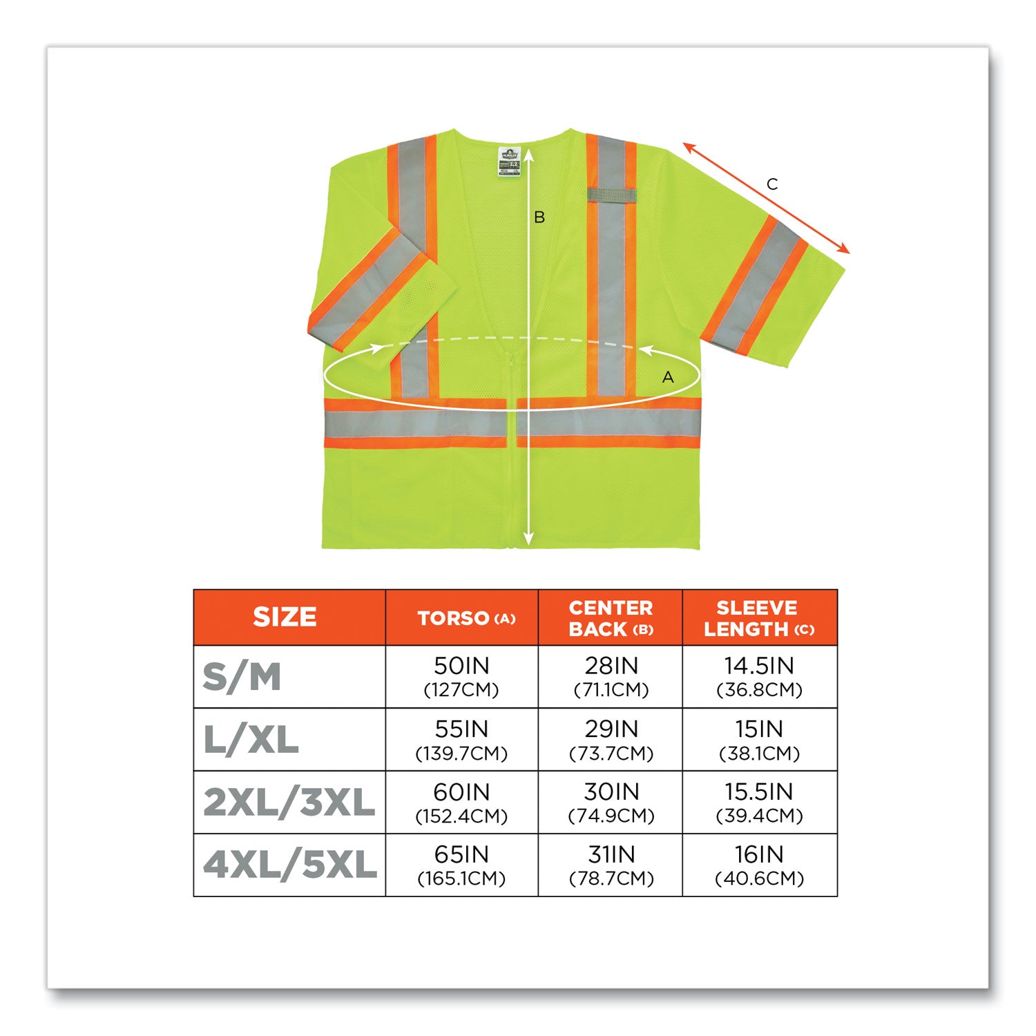 Ergodyne 8330Z Type R Class 3 Two-Tone Vest, 4-Xtra Large, Zipper Closure, Polyester Mesh, Lime, Pocket, Mic Tab, Reflective, 1 Each