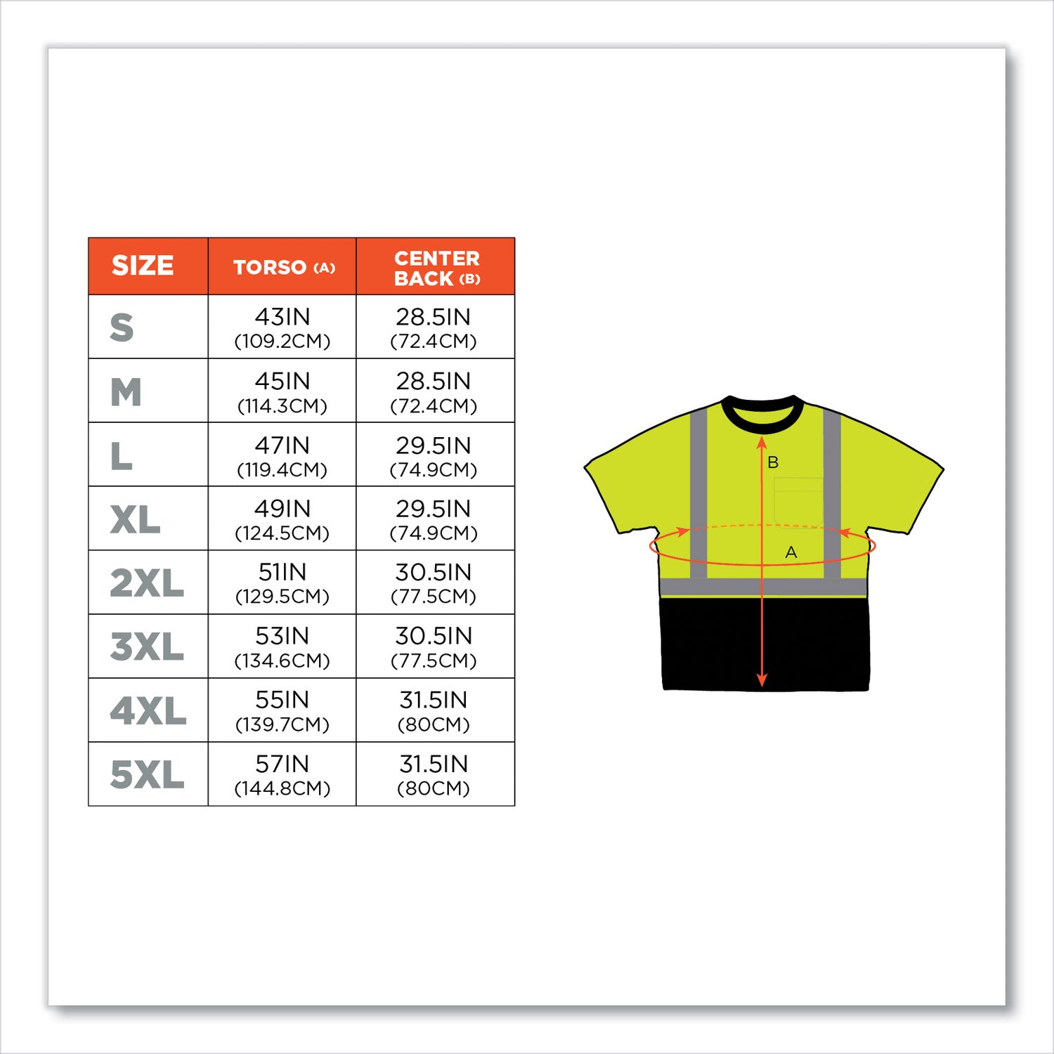 Ergodyne GloWear 8289BK Type R Class 2 Hi-Vis T-Shirt, Small, Lime/Black, Polyester, 1 Each