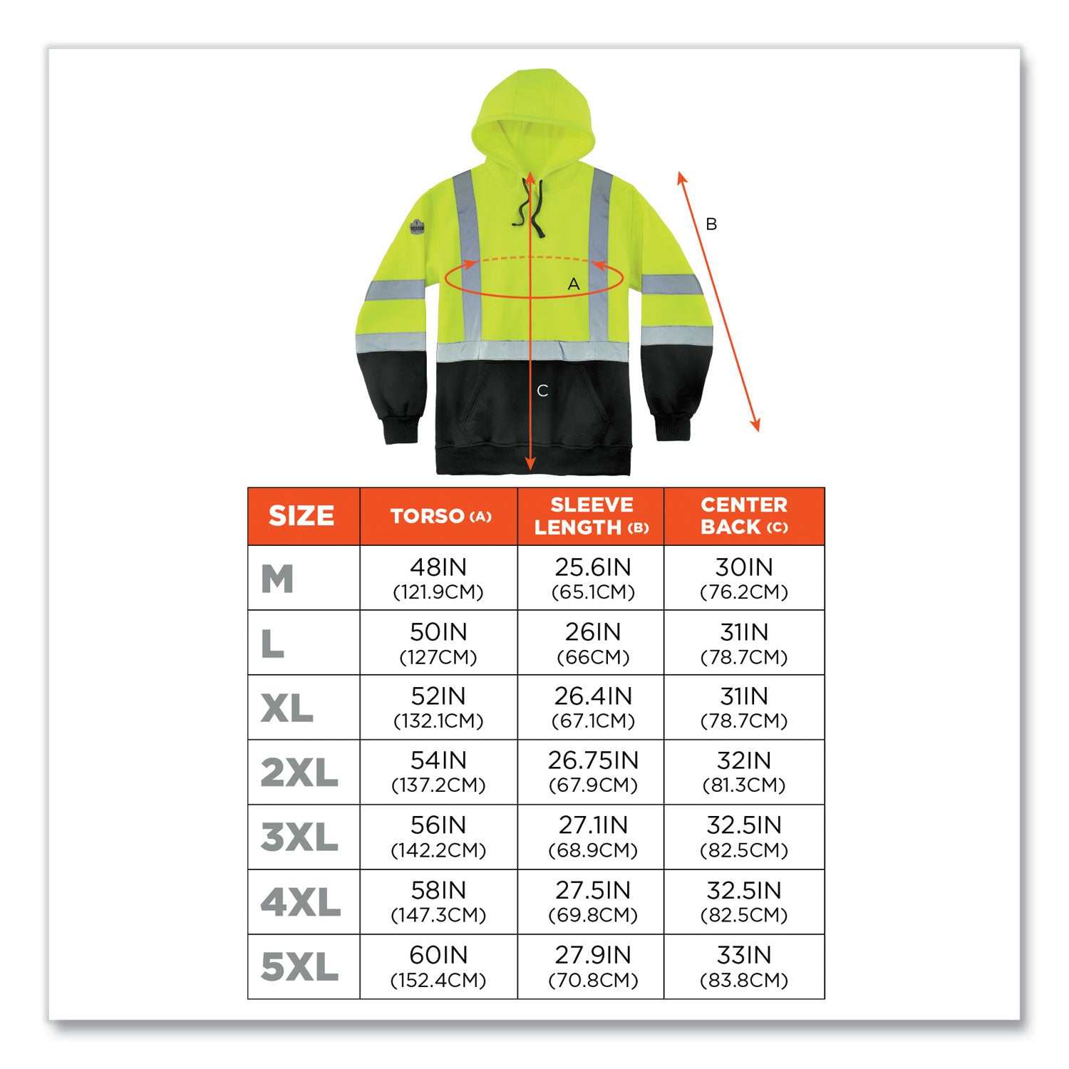 Ergodyne Pullover Hi-Vis Hooded Sweatshirt - 3XL Size Pull Over - Hood Collar - Black, Lime - Polar Fleece