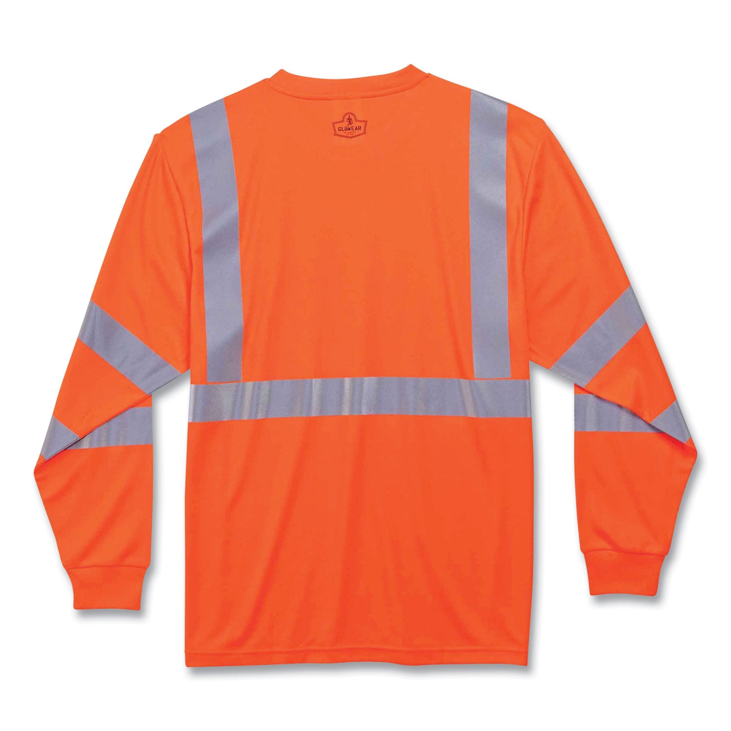 Ergodyne 8391 Type R Class 3 Long Sleeve T-Shirt, 3X-Large, Orange, Polyester, Breathable, Moisture Resistant, UV & Heat Resistant, Reflective, Chest Pocket, 1 Each