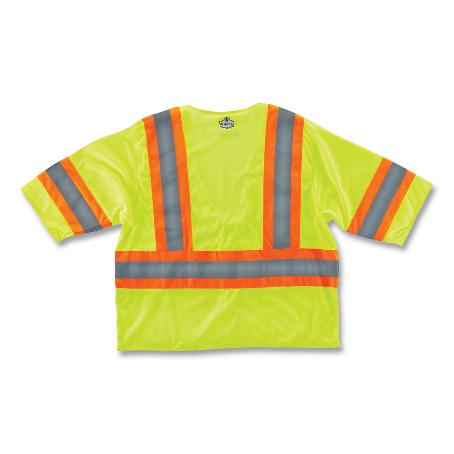 Ergodyne 8330Z Type R Class 3 Two-Tone Vest, 2XL/3XL, Zipper Closure, Polyester Mesh, Lime, Pocket, Mic Tab, Reflective, 1 Each
