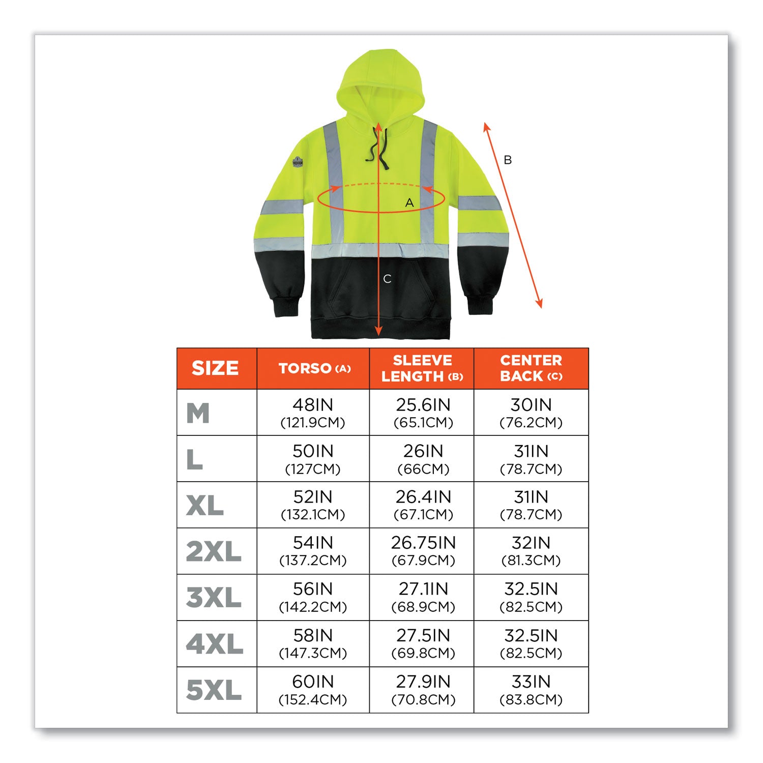 Ergodyne Pullover Hi-Vis Hooded Sweatshirt - 5-Xtra Large Size Pull Over - Hood Collar - Black, Lime - Polar Fleece