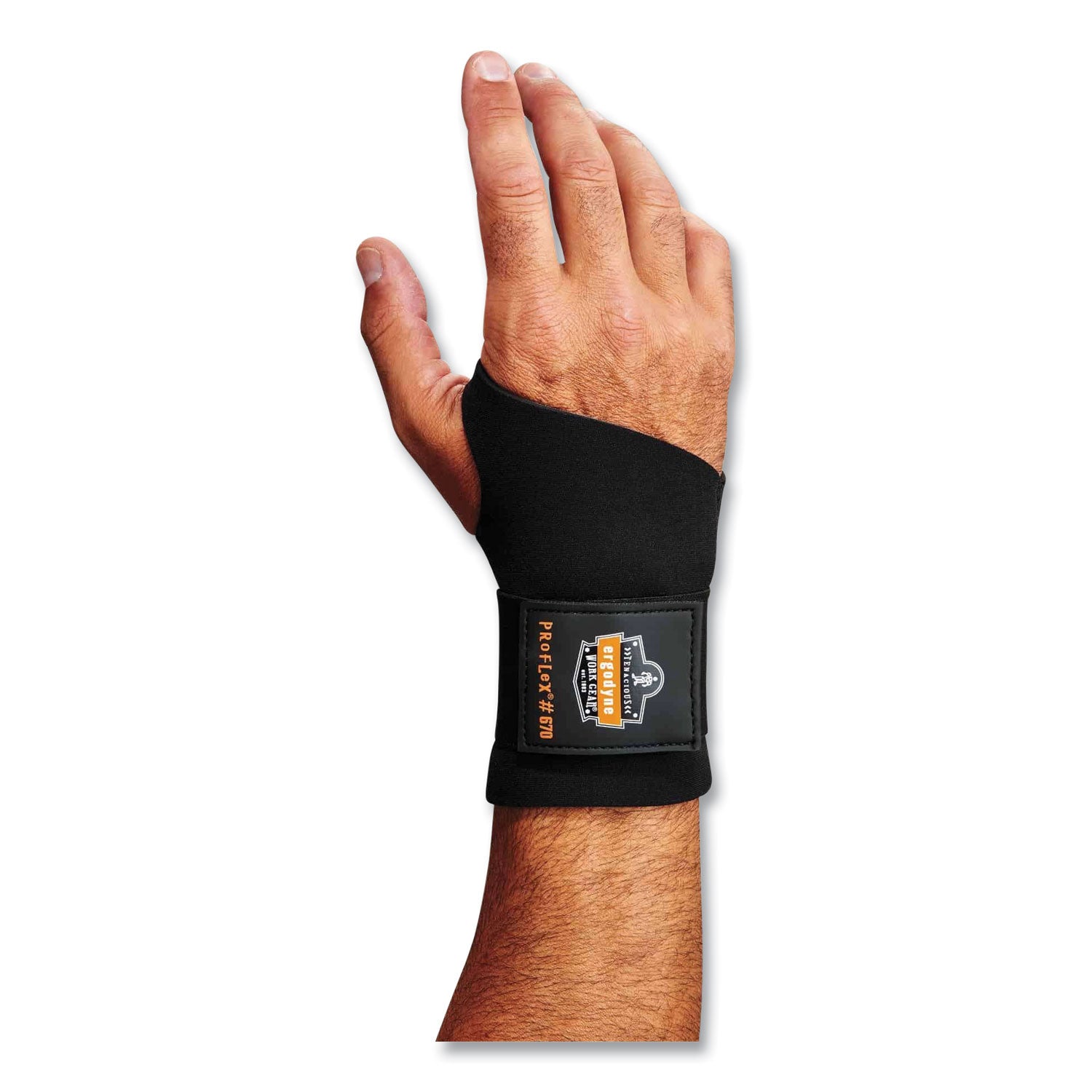 Ergodyne ProFlex 670 Ambidextrous Single Strap Wrist Support, Black, Neoprene/Elastic/Woven, Extra Large (XL), 1 Each