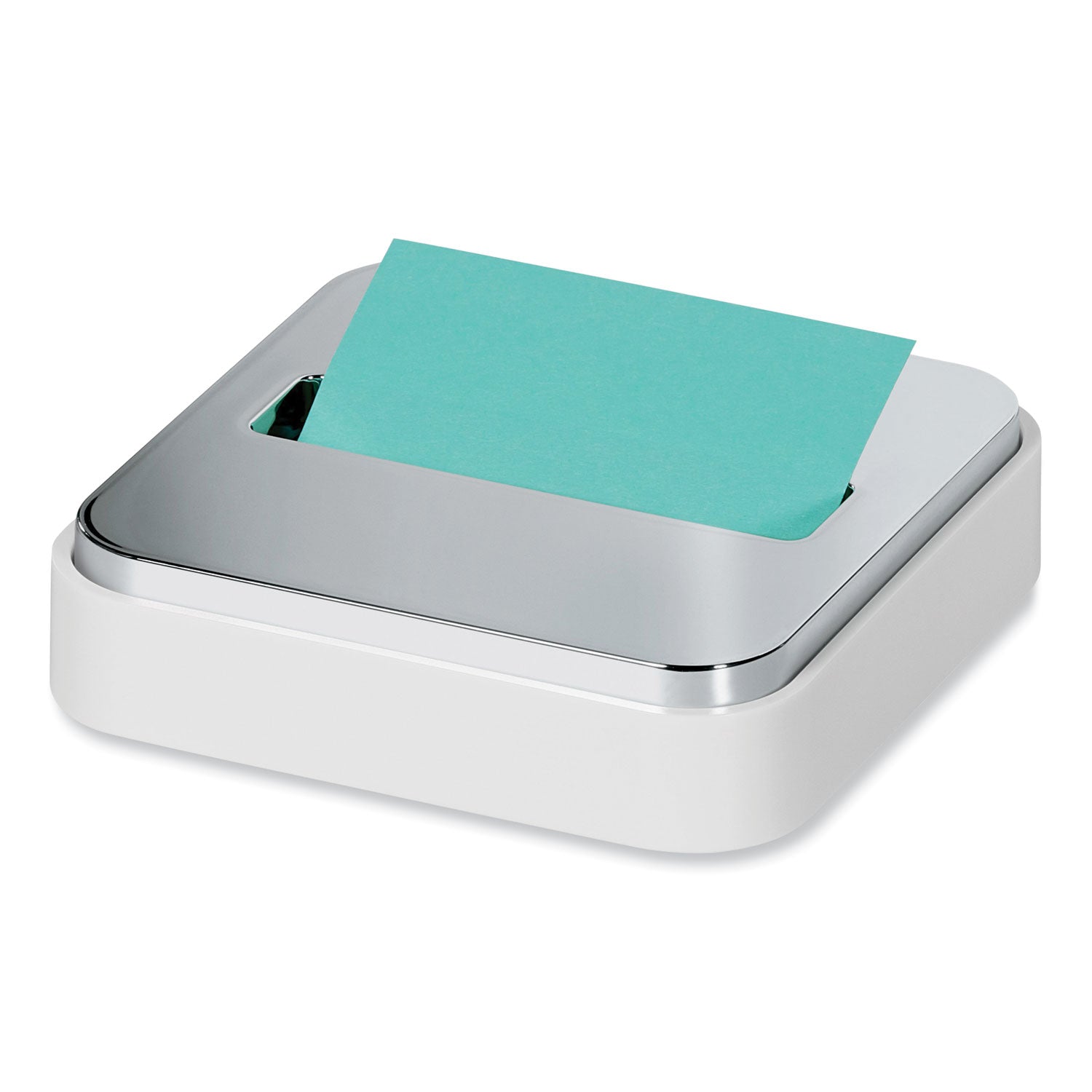 Note Dispenser for 3 in x 3 in Notes, White Base with Steel Top