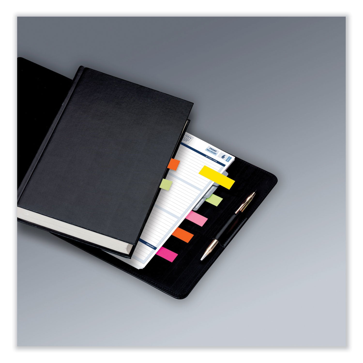 Post-it&reg; Page Markers - 1" Flag/Note Width x 3" Flag/Note Length - Rectangle - Assorted - Removable, Self-adhesive - 1 Pack