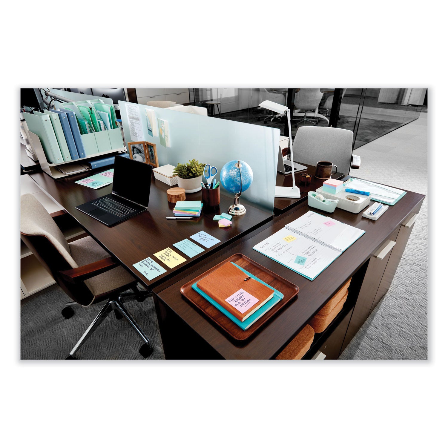 Post-it Notes Beachside Café Color Collection, 3" x 5", 100 Sheets per Pad, 5 Pads/Pack, 500 Notes Total, Fresh Mint, Aqua Splash, Pink, Papaya Fizz, Pink Salt, Self-adhesive, Repositionable