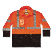 Ergodyne 8386 Type R Class 3 Outer Shell Jacket, 3X-Large, Orange, 300D Oxford Polyester, Zipper Closure, Reflective, Breathable, Inset Hood, Multiple Pockets, 1 Each