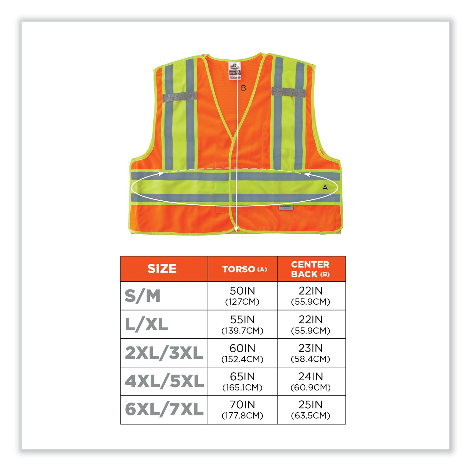 Ergodyne 8245PSV Type P Class 2 Public Safety Vest, Large/Extra Large, Hook & Loop Closure, Orange, Reflective, Pocket, Mic Tab, Two-tone, 1 Each
