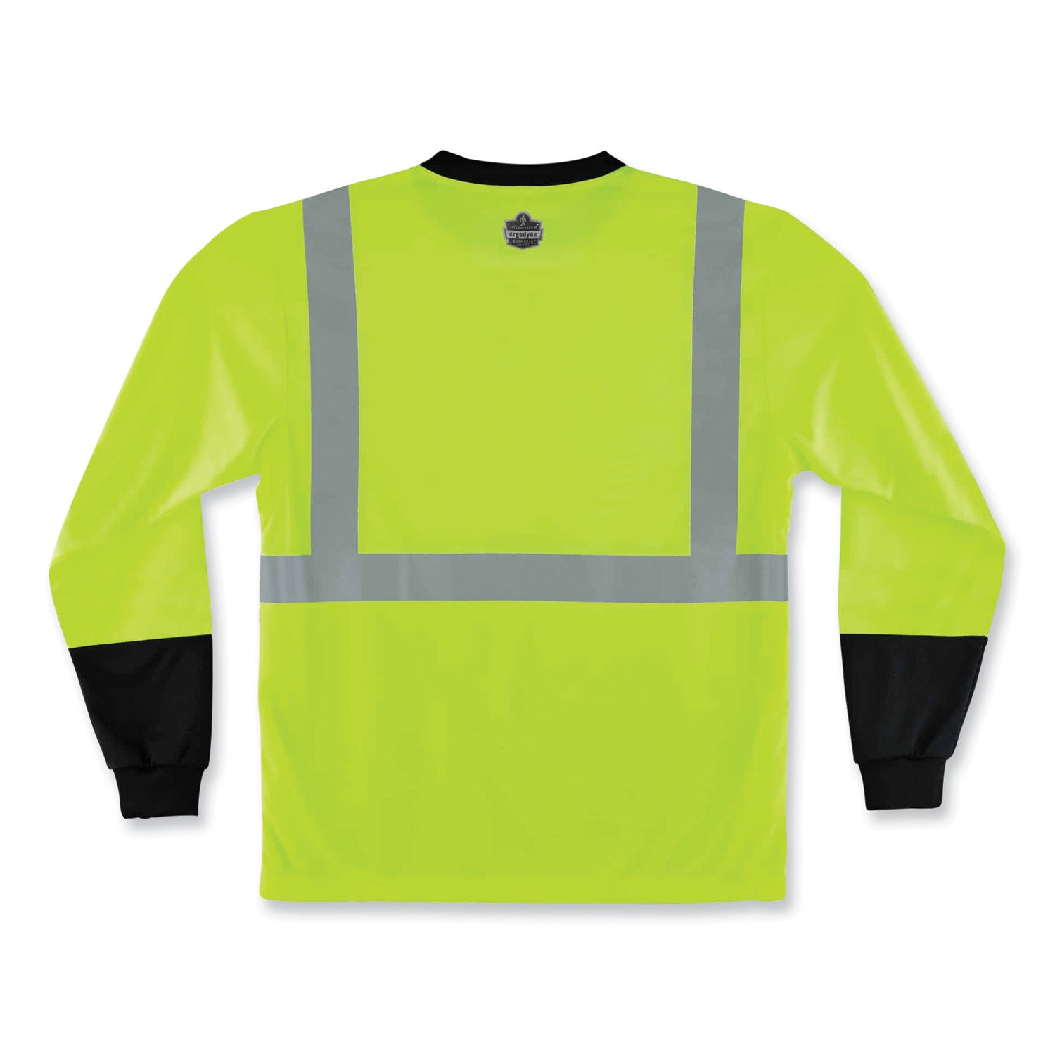 Ergodyne 8281BK Type R Class 2 High-Visibility Long Sleeve T-Shirt, Medium, Lime/Black, Polyester, 1 Each