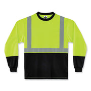 Ergodyne 8281BK Type R Class 2 High-Visibility Long Sleeve T-Shirt, 3XL, Lime/Black, Polyester, 1 Each