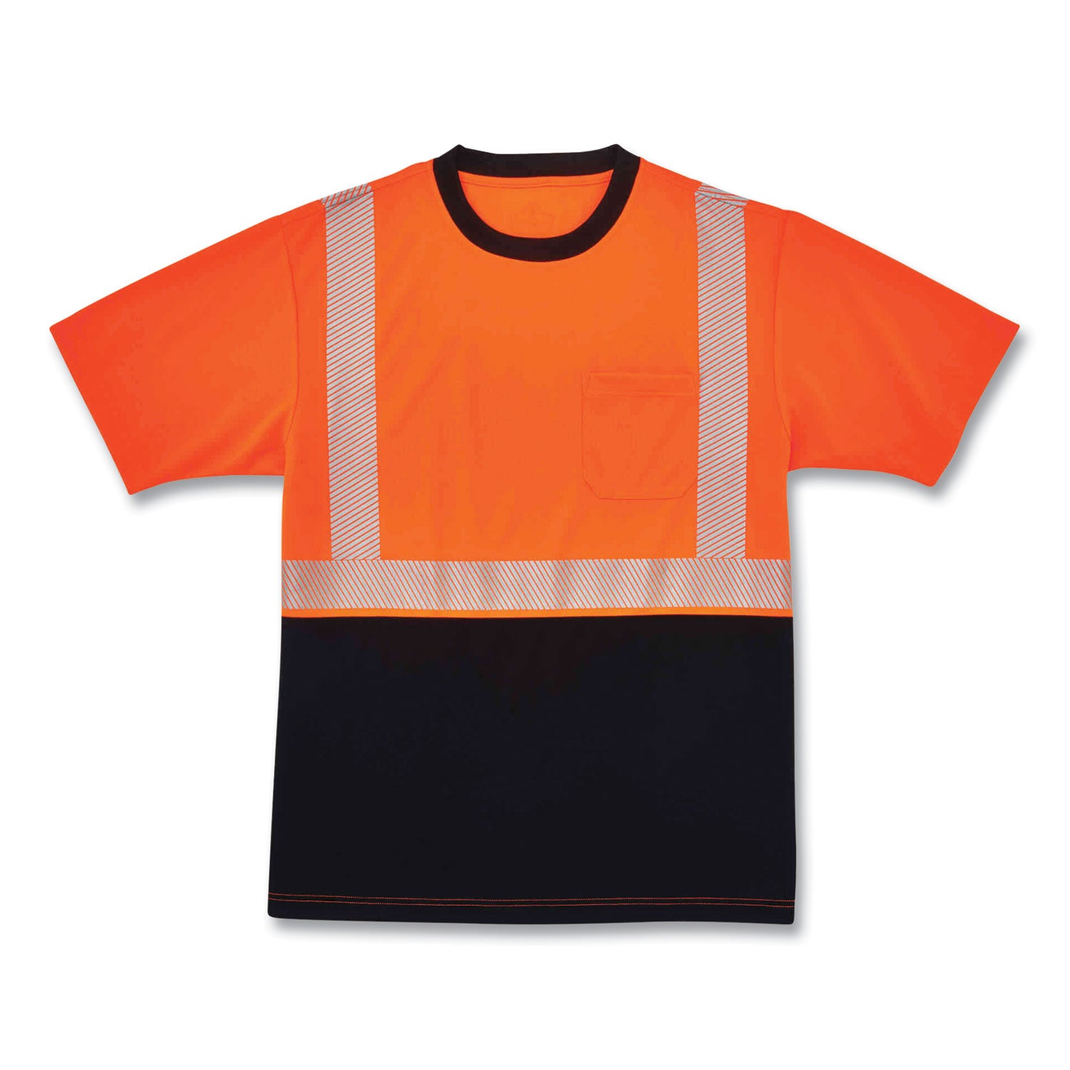 Ergodyne 8280BK Type R Class 2 Front Performance T-Shirt, 4XL, Polyester, Orange/Black, 1 Each