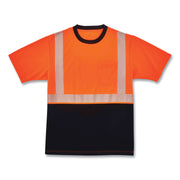 Ergodyne 8280BK Type R Class 2 Front Performance T-Shirt, 4XL, Polyester, Orange/Black, 1 Each
