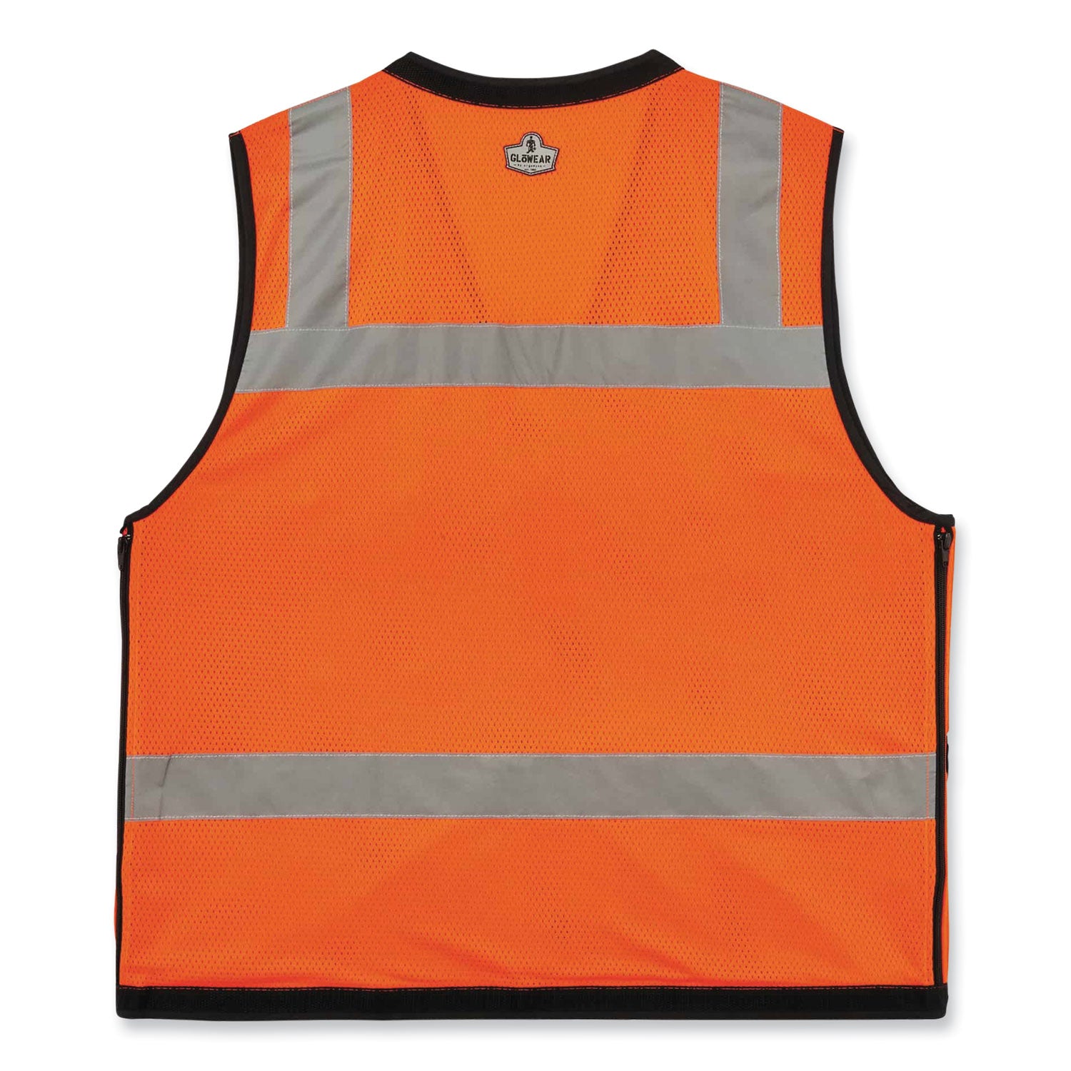 Ergodyne 8253HDZ Type R Class 2 Heavy-Duty Mesh Surveyors Vest, 4XL/5XL, Zipper Closure, Polyester Mesh, Orange, Pocket, Mic Tab, Reflective, Breathable, Heavy Duty, 1 Each