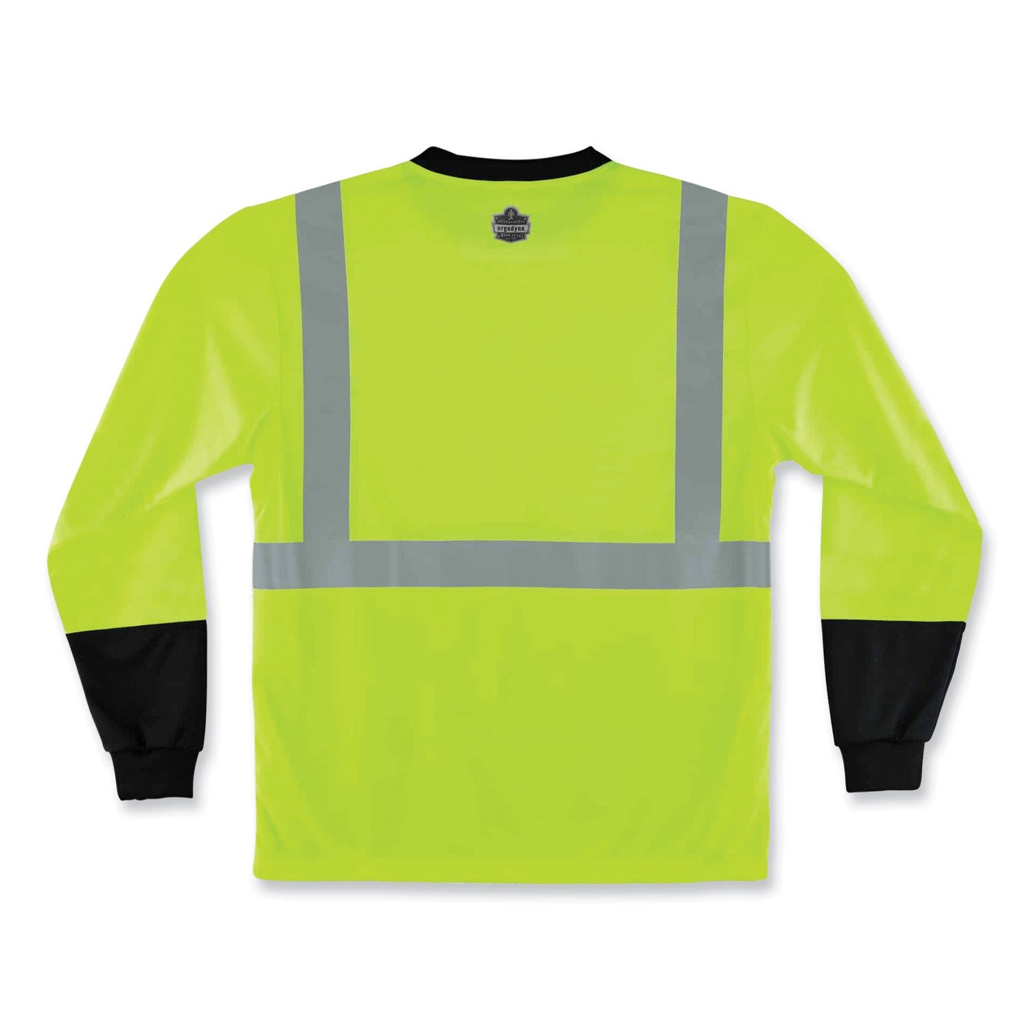 Ergodyne 8281BK Type R Class 2 High-Visibility Long Sleeve T-Shirt, 5XL, Lime/Black, Polyester, 1 Each