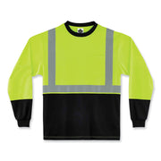 Ergodyne 8281BK Type R Class 2 High-Visibility Long Sleeve T-Shirt, Small, Lime/Black, Polyester, 1 Each