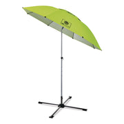 Ergodyne SHAX 6199 Lightweight Work Umbrella and Stand Kit, Lime, Includes 1 Umbrella, 1 Stand, Oversized Storage Bag with Pocket & Ground Spike