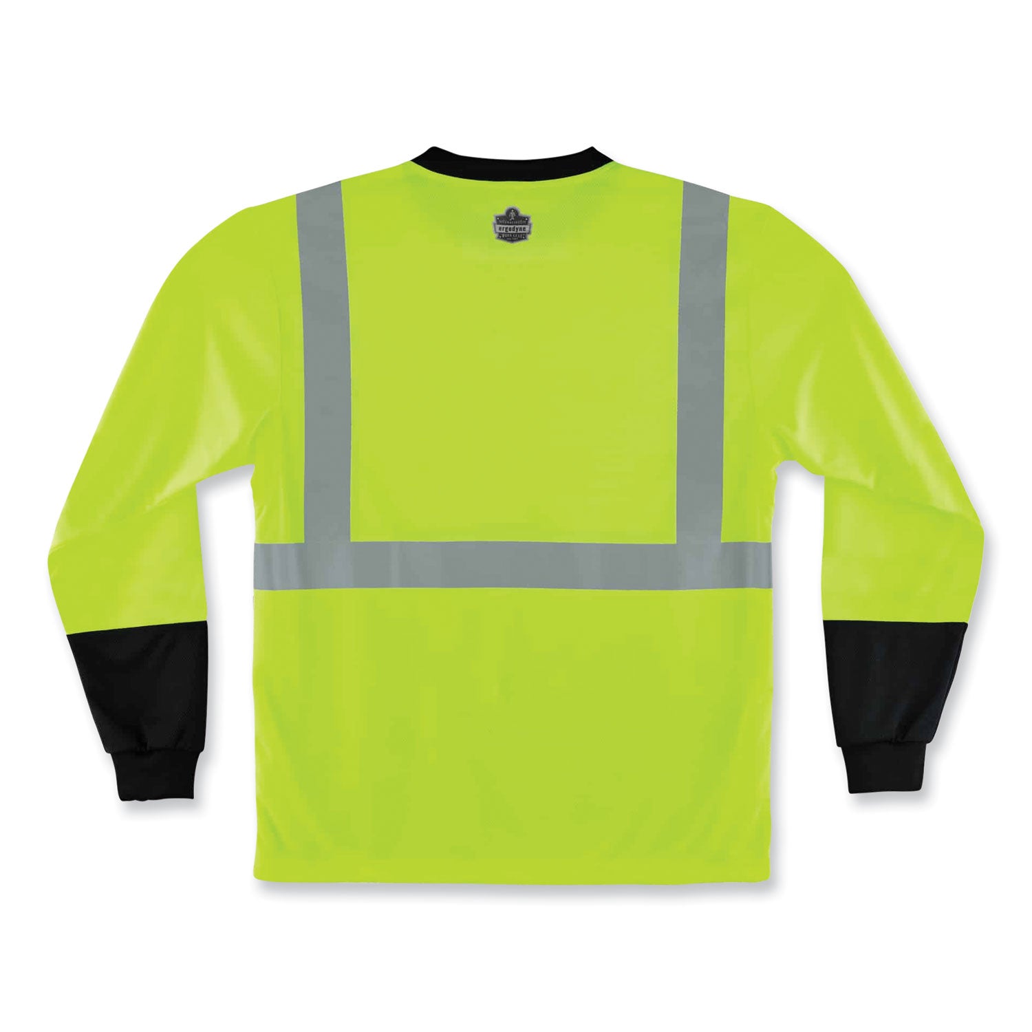 Ergodyne 8281BK Type R Class 2 Long Sleeve T-Shirt, 4XL, Lime/Black, Polyester, 1 Each