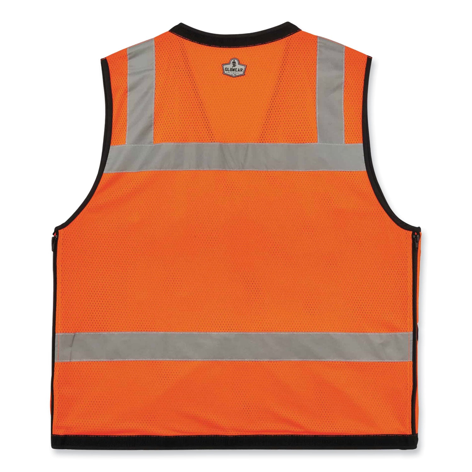 Ergodyne 8253HDZ Type R Class 2 Heavy-Duty Mesh Surveyors Vest, Small/Medium, Zipper Closure, Polyester Mesh, Orange, Pocket, Mic Tab, Reflective, Breathable, Heavy Duty, 1 Each
