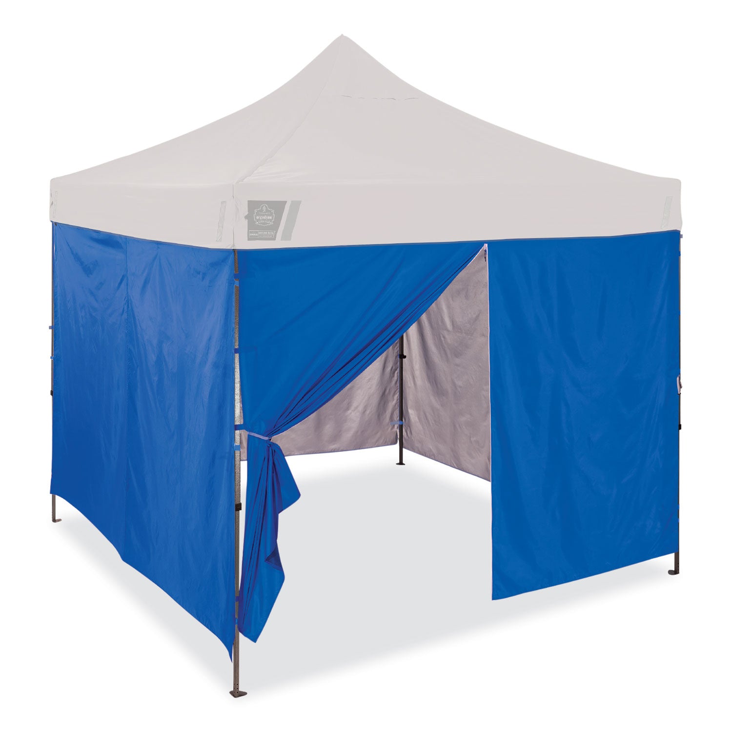Ergodyne SHAX 6054 Pop-Up Tent Sidewall Kit, Blue, Includes 1 Zippered Sidewall and 3 Standard Sidewalls, 10 ft x 10 ft, Polyurethane/Polyester/Polyethylene Fabric, Water and UV Resistant, CPAI-84 Certified, Packaged Quantity: 1 Each