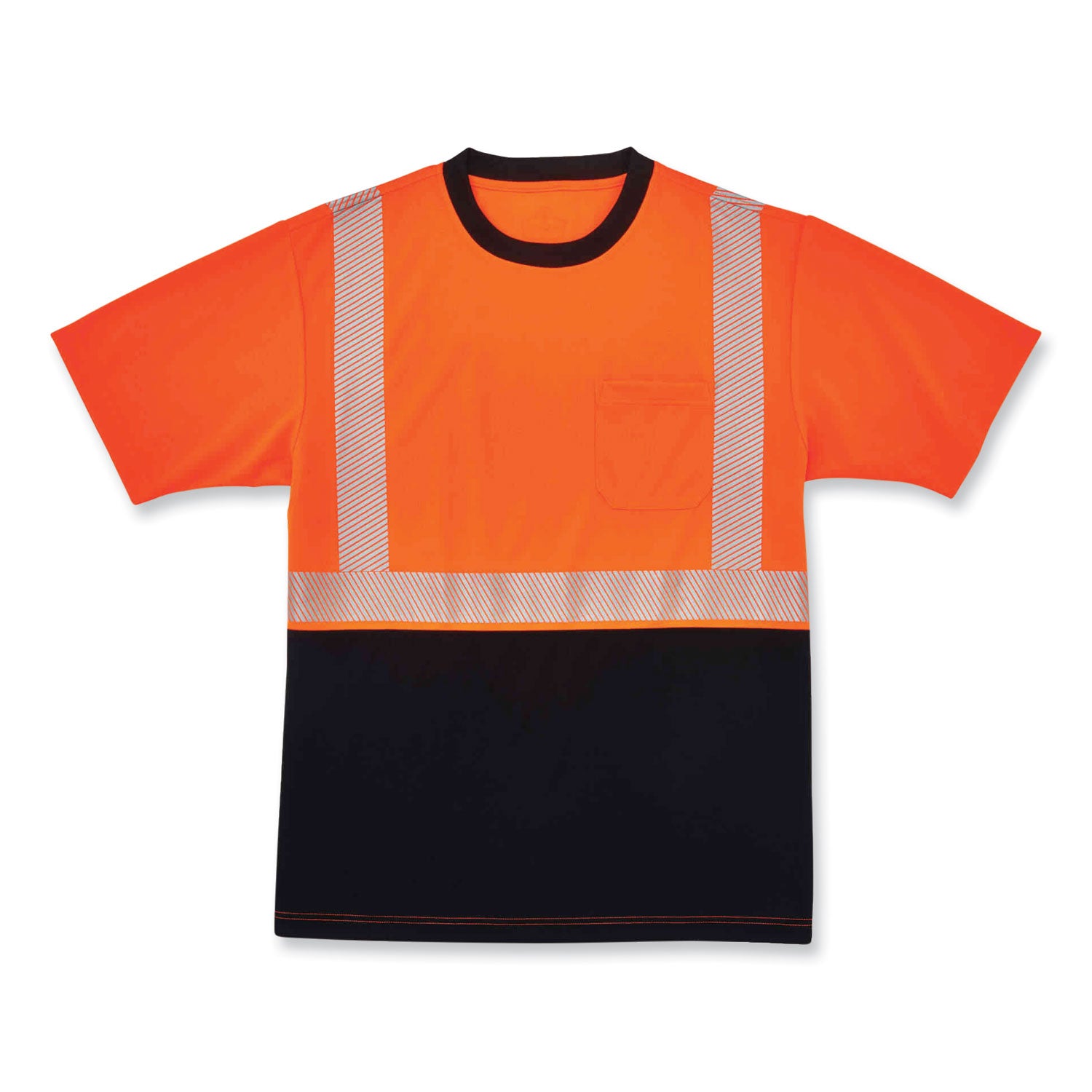 Ergodyne 8280BK Type R Class 2 Front Performance T-Shirt, Small, Polyester, Orange/Black, 1 Each