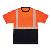 Ergodyne 8280BK Type R Class 2 Front Performance T-Shirt, Small, Polyester, Orange/Black, 1 Each