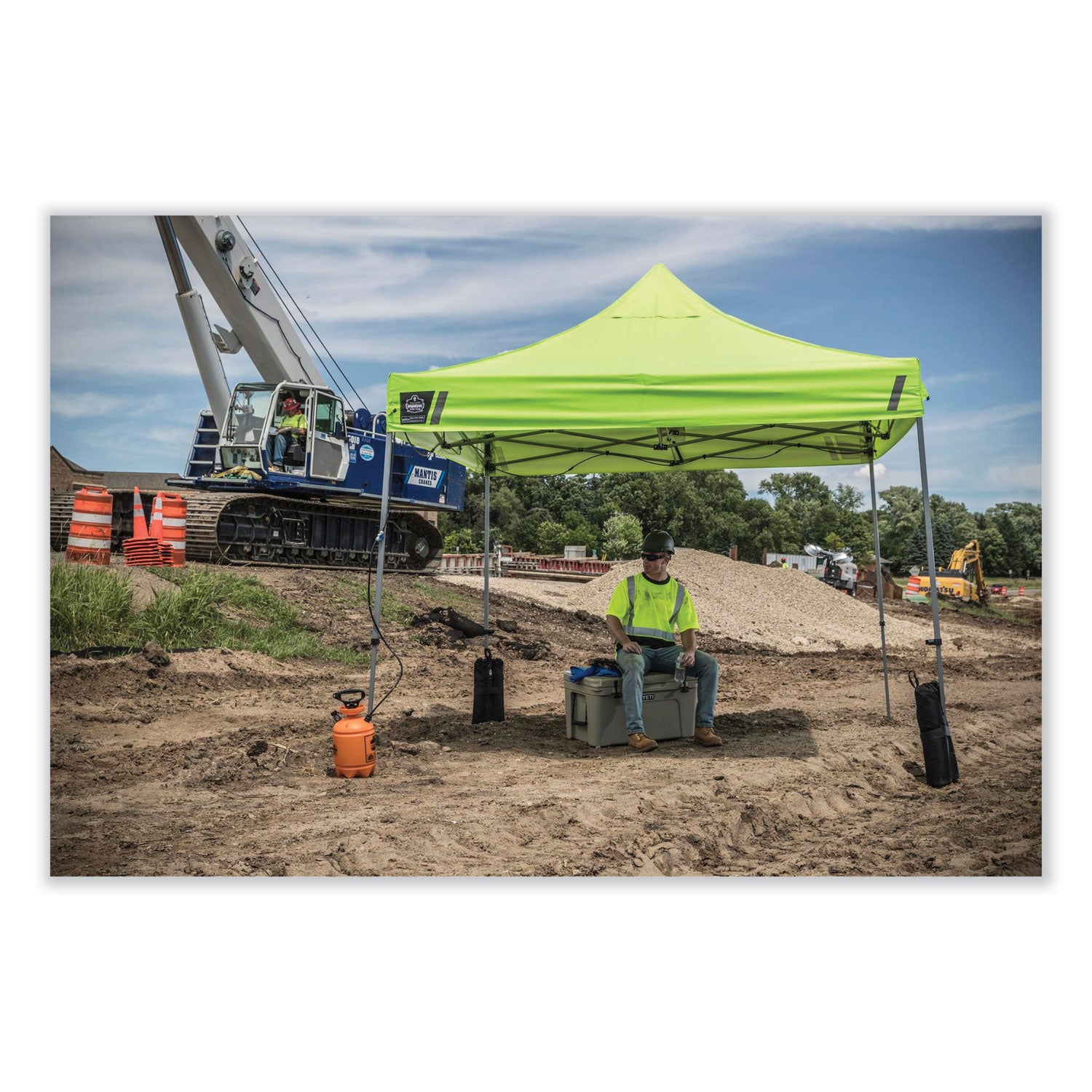 Ergodyne Shax 6000C Replacement Pop-Up Tent Canopy, Lime, 1 Each