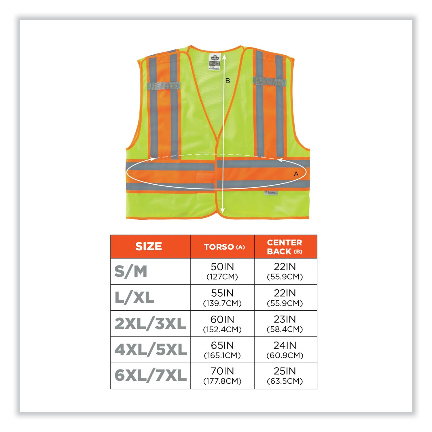 Ergodyne GloWear 8245PSV Type P Class 2 Public Safety Vest, 2XL/3XL, Hook & Loop Closure, Lime, Reflective, Pocket, Mic Tab, Two-tone, 1 Each