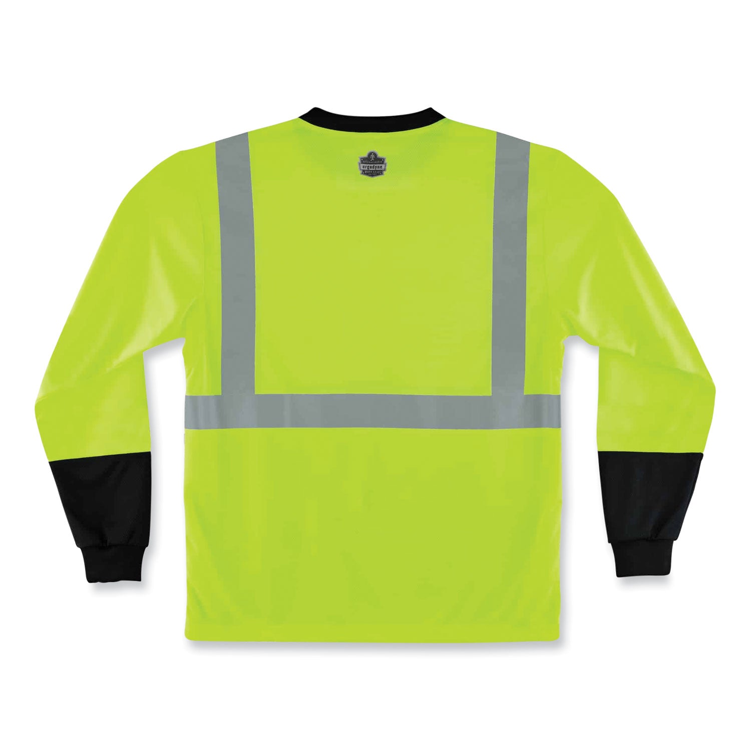Ergodyne 8281BK Type R Class 2 High-Visibility Long Sleeve T-Shirt, Large, Lime/Black, Polyester, 1 Each