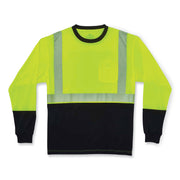 Ergodyne 8281BK Type R Class 2 Long Sleeve T-Shirt, 3XL, Lime/Black, Polyester, 1 Each
